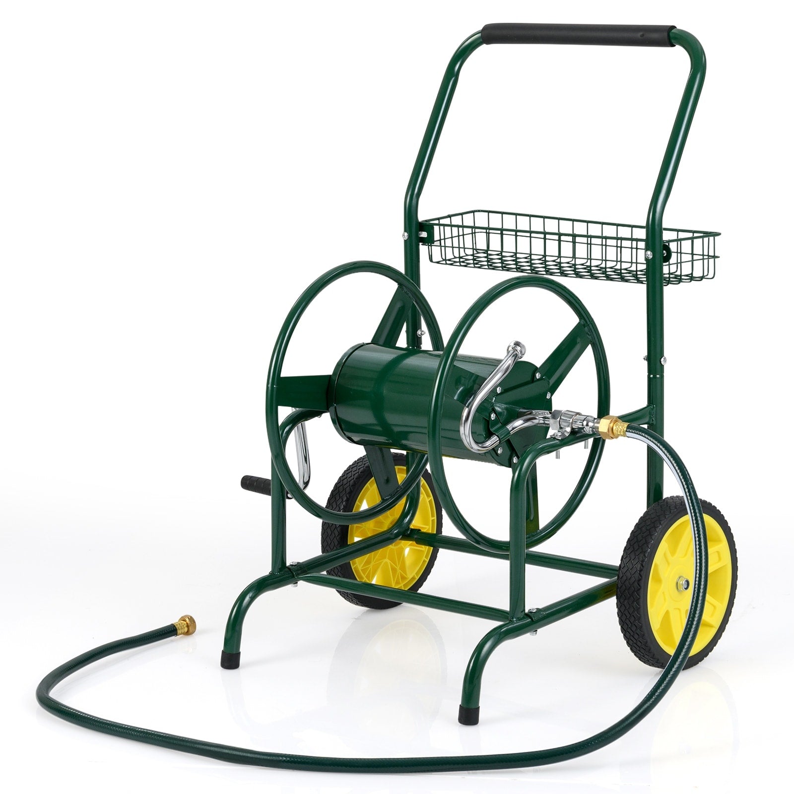 Gymax Garden Hose Reel Cart 230 Ft Of 5 8 Large Capacity W 2 Wheels