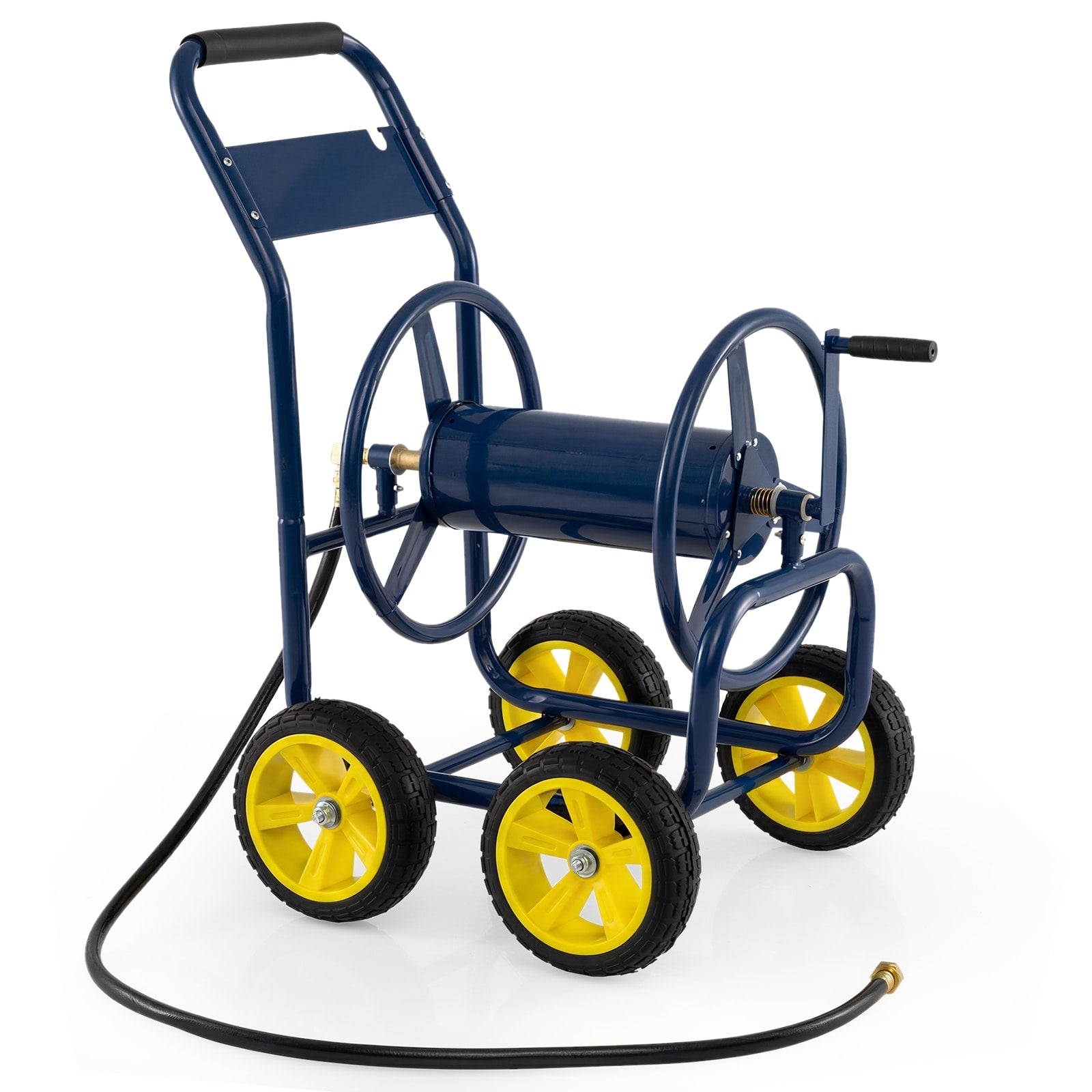 Gymax Garden Hose Reel Cart 4 Wheels 330 Ft 5 8 Large Capacity For