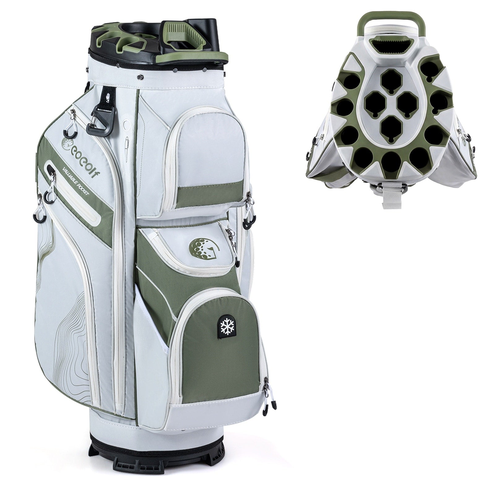 Gymax Golf Cart Bag Molded Lock Top Golf Bag W 14 Way Full Length Green