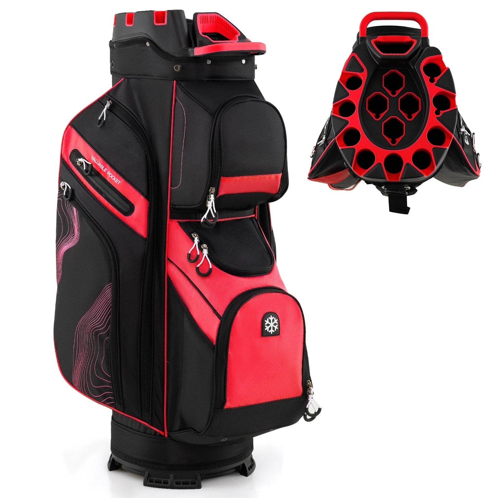 Gymax Golf Cart Bag Molded Lock Top Golf Bag W 14 Way Full Length