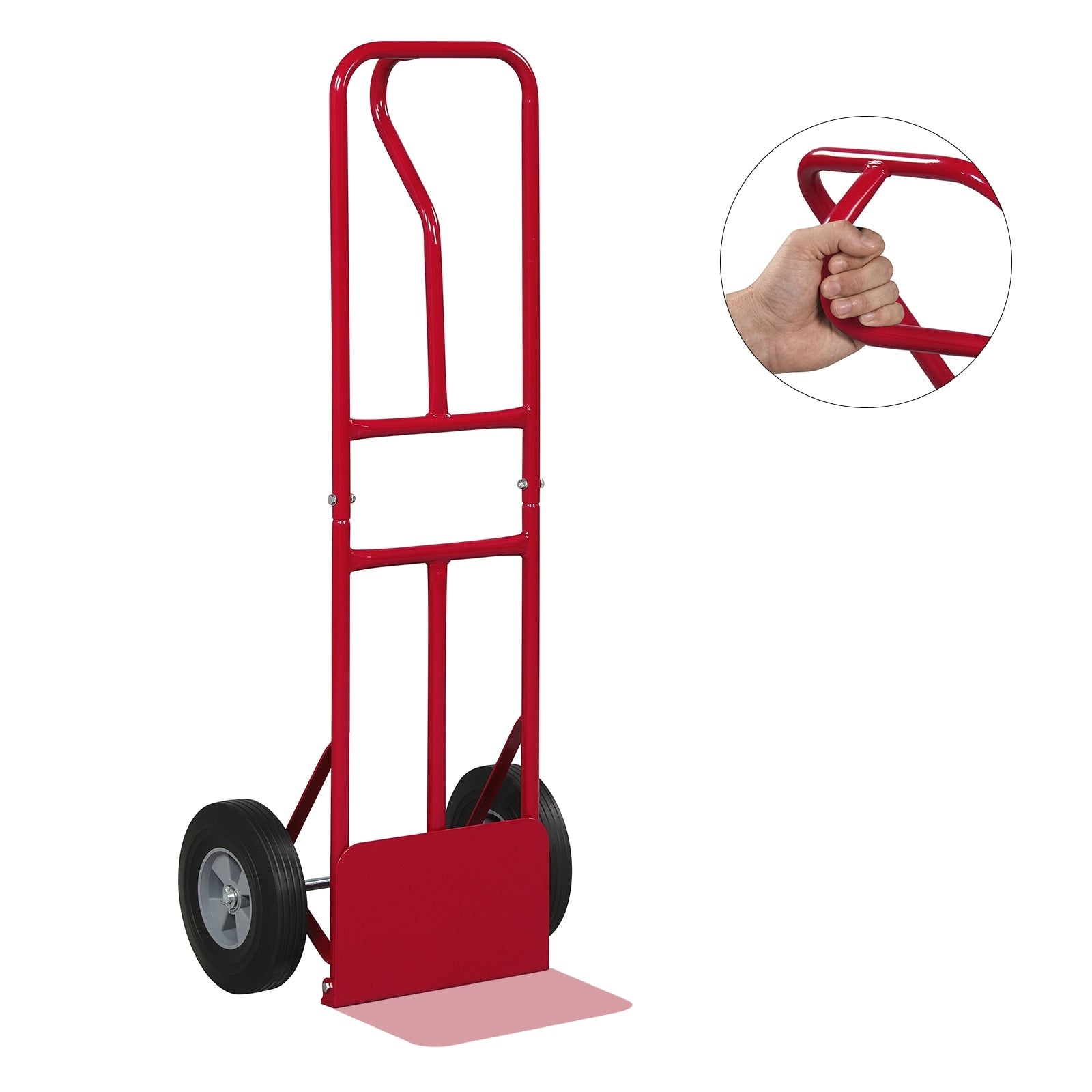 Gymax Heavy Duty 600 Lbs Metal Hand Truck W P Handle 10 Rubber