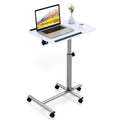 Gymax Height Adjustable Mobile Laptop Desk Standing Desk On Wheels