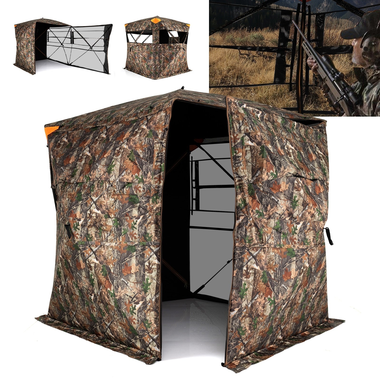 Gymax Hunting Blind 270 Degree Silent See Through W 90 Degree