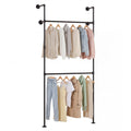 Gymax Industrial Pipe Clothing Rack Wall Mounted Heavy Duty Metal