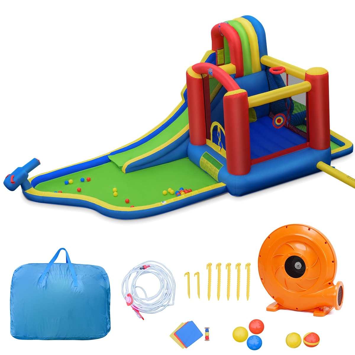 Gymax Inflatable Bounce House Slide Splash Pool Climbing Wall Park W See Details