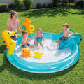 Gymax Inflatable Play Center W Slide Seahorse Shaped Sprinkle For Multi Colored