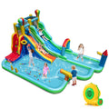 Gymax Inflatable Water Park W Climbing Wall Basketball Rim Splash Pool Multi