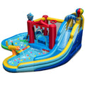 Gymax Inflatable Water Park W Splash Pool Water Cannon Basketball Rim Multi Color