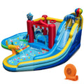 Gymax Inflatable Water Park W Splash Pool Water Cannon Basketball Rim Multi Color