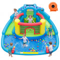 Gymax Inflatable Water Slide Park W Double Slides Splash Pool 860W Multi Colored