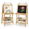 Gymax Kids Art Easel Double Sided Chalkboard Magnetic Whiteboard W