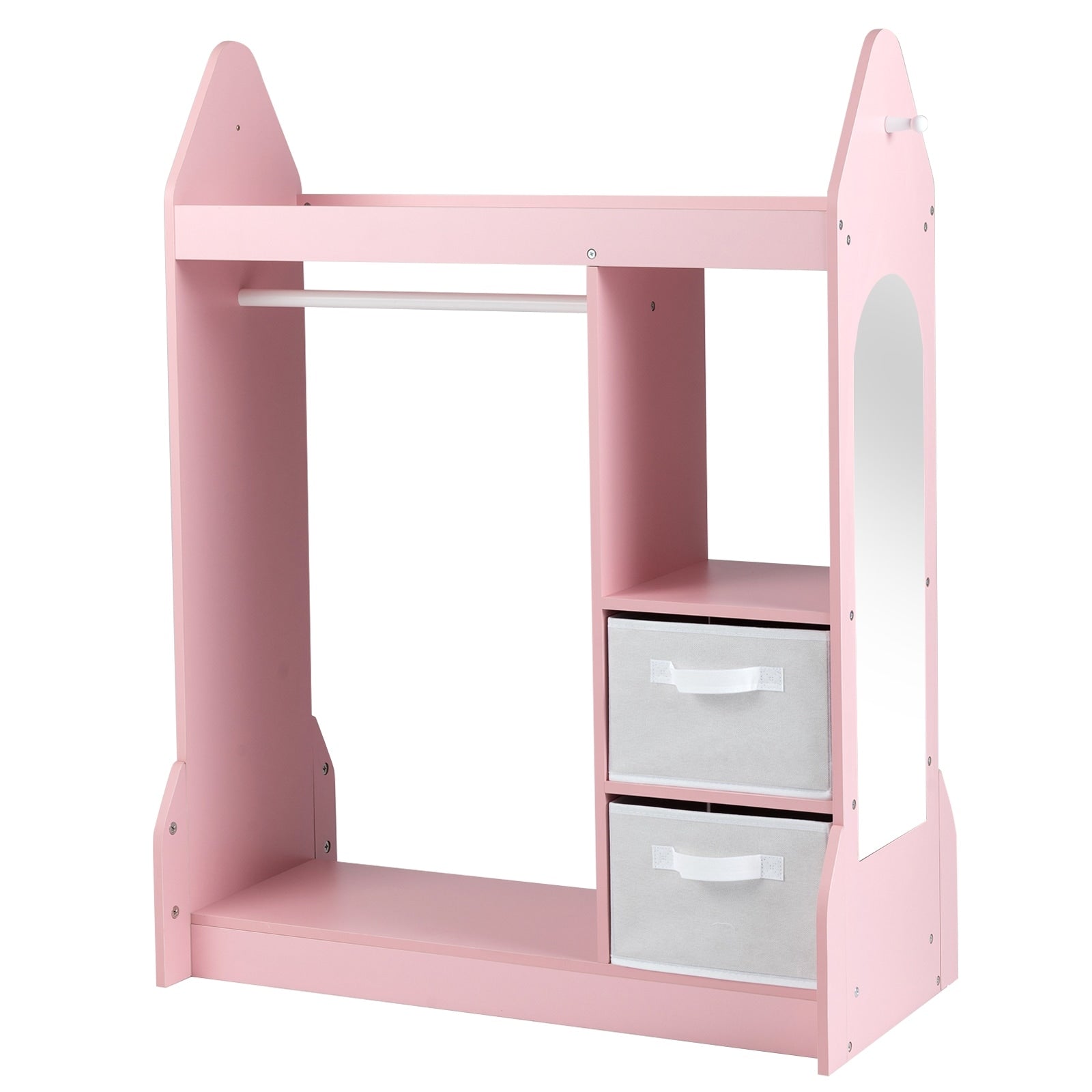 Gymax Kids Dress Up Storage W Full Length Mirror Shelves Hooks 2