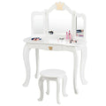 Gymax Kids Makeup Dressing Table Chair Set Princess Vanity See Details