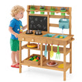 Gymax Kids Mud Kitchen W Faucet Removable Sinks Chalkboard Stovetops
