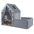 Gymax Kids Play Tent W Playpen Yard Door Curtains Windows Star Lights