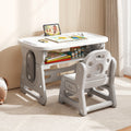 Gymax Kids Table Chair Set Height Adjustable Toddler Drawing Table