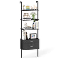 Gymax Ladder Bookshelf W Storage Wall Mount Bookcase W 4 Open