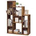 Gymax Modern Cat Bookshelf W 2 Round Holes Anti Tipping Device For