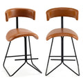 Gymax Modern Counter Height Stools Set Of 2 W Curved Padded Back