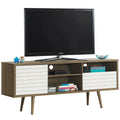 Gymax Modern Tv Stand Console Cabinet 3 Shelves Storage Drawer Splayed See Details