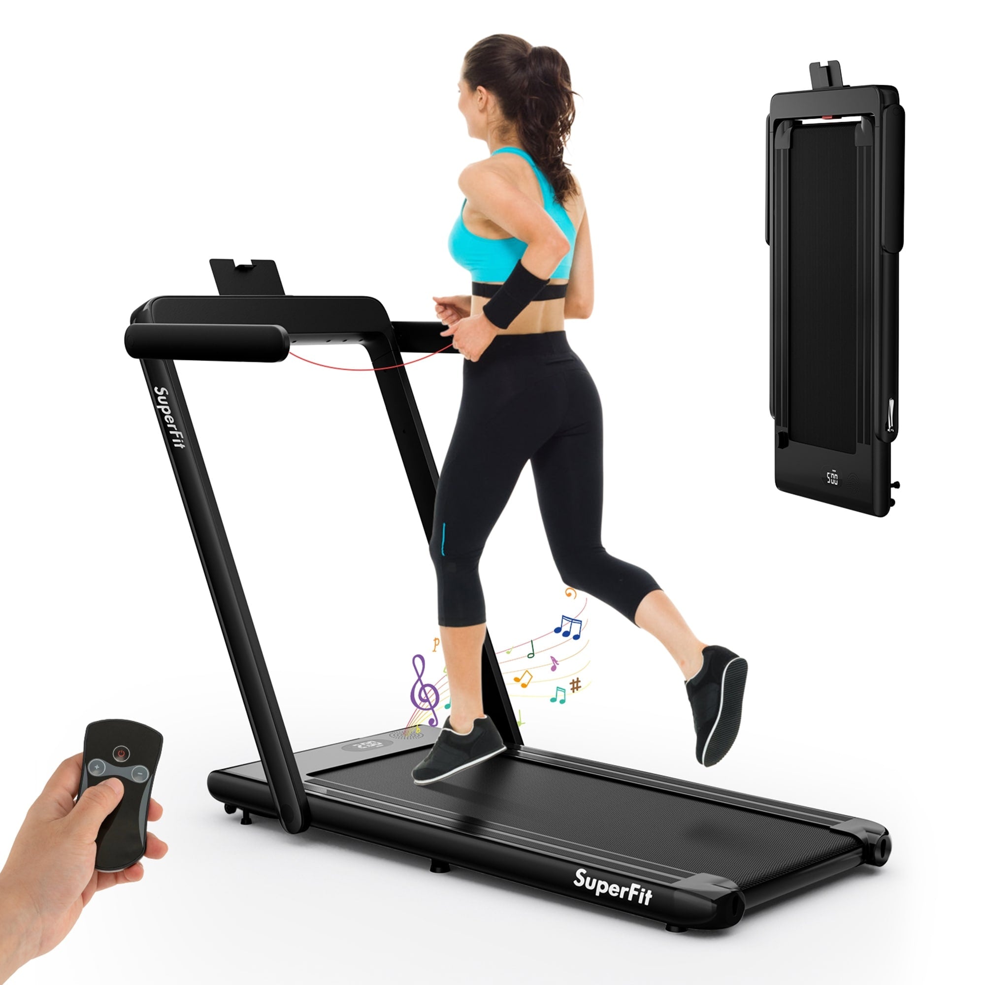 Gymax Motorized Treadmill Folding Under Desk Electric Treadmill Office 49 X 27 X 42