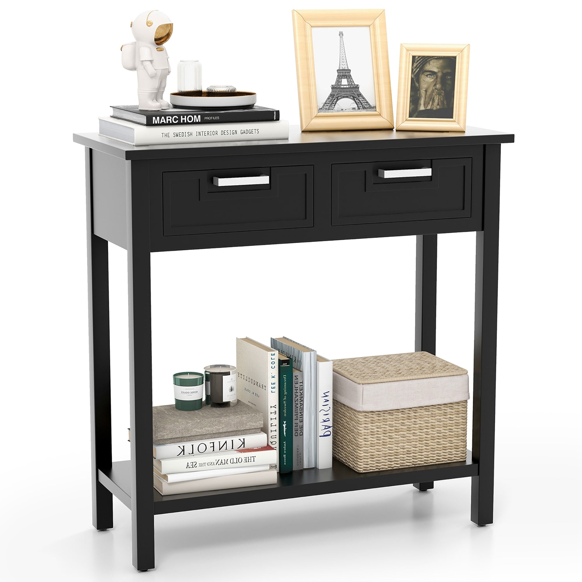 Gymax Accent Console Table Entryway Sofa Foyer Table Storage Shelf W 2 See Details