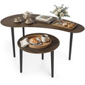 Gymax Nest Coffee Tables Set Of 2 Modern Accent Tables W Solid Wood