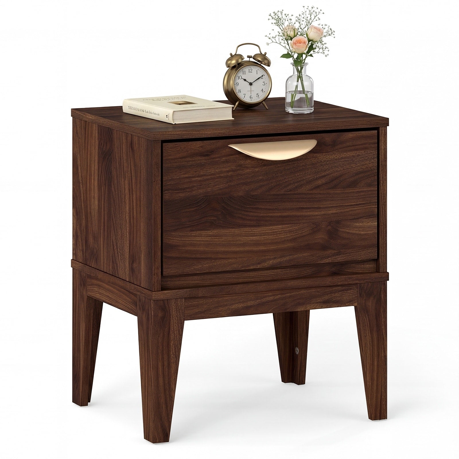 Gymax Nightstand W Storage Mid Century Modern Bedside Table W Drawer