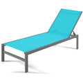 Gymax Outdoor 6 Position Lounge Chair Chaise Aluminium Adjust Recliner