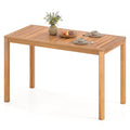 Gymax Outdoor Acacia Wood Dining Table W Slatted Tabletop For Garden