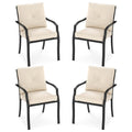 Gymax Outdoor Patio Dining Chair Set Of 4 Stackable Garden Chairs With