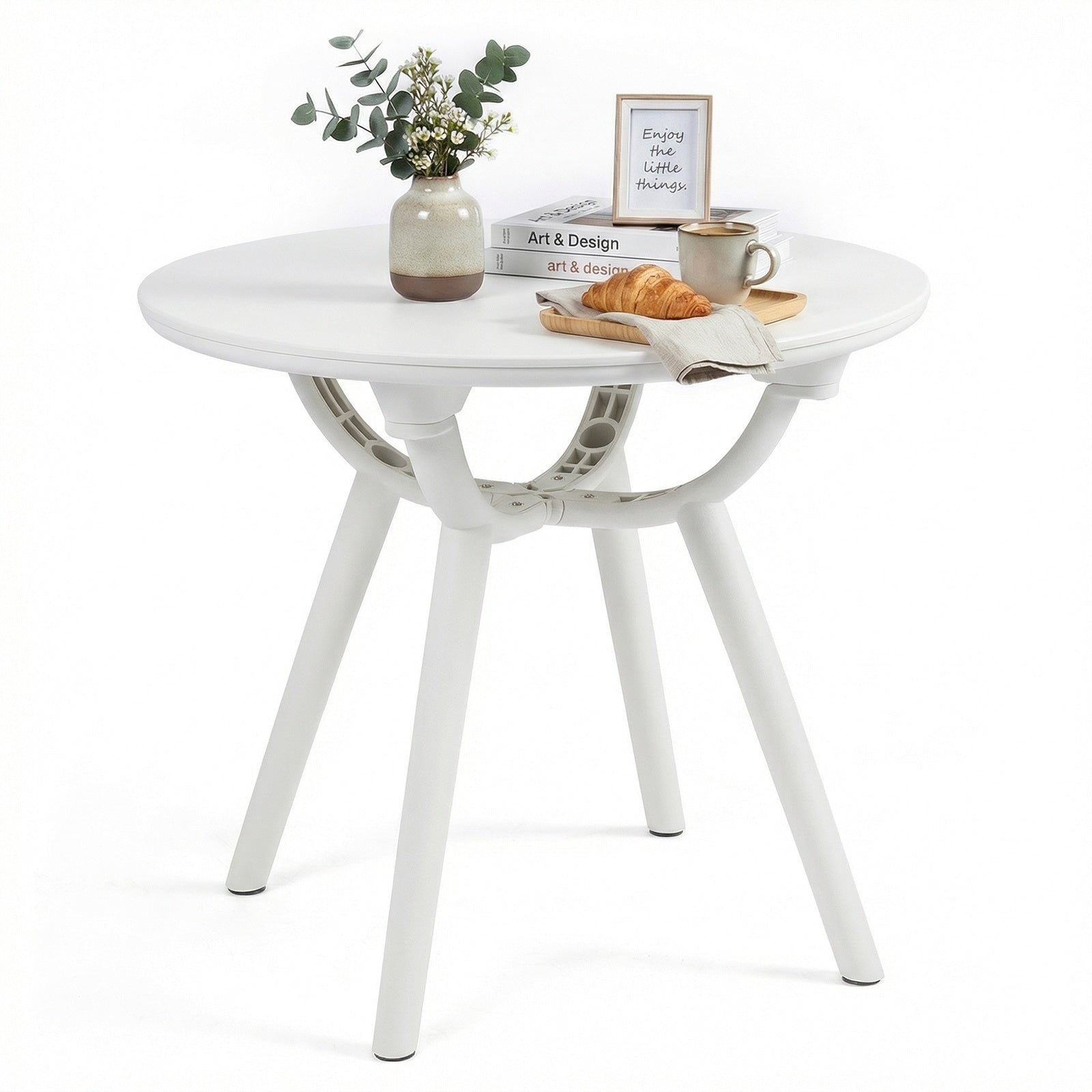 Gymax Outdoor Side Table 20 Round Storage Side Table 1 Pcs