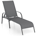 Gymax Patio Lounge Chair Chaise W Adjustable Reclining Armrest
