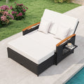 Gymax Patio Rattan Daybed Set W Cushioned Loveseat Storage Ottoman