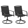 Gymax Patio Swivel Chairs Set Of 2 W High Back Round Metal Base For