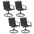 Gymax Patio Swivel Chairs Set Of 4 W High Back Round Metal Base For