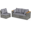 Gymax Patio Wicker Sectional Furniture Set 3 Piece Outdoor Couch Set
