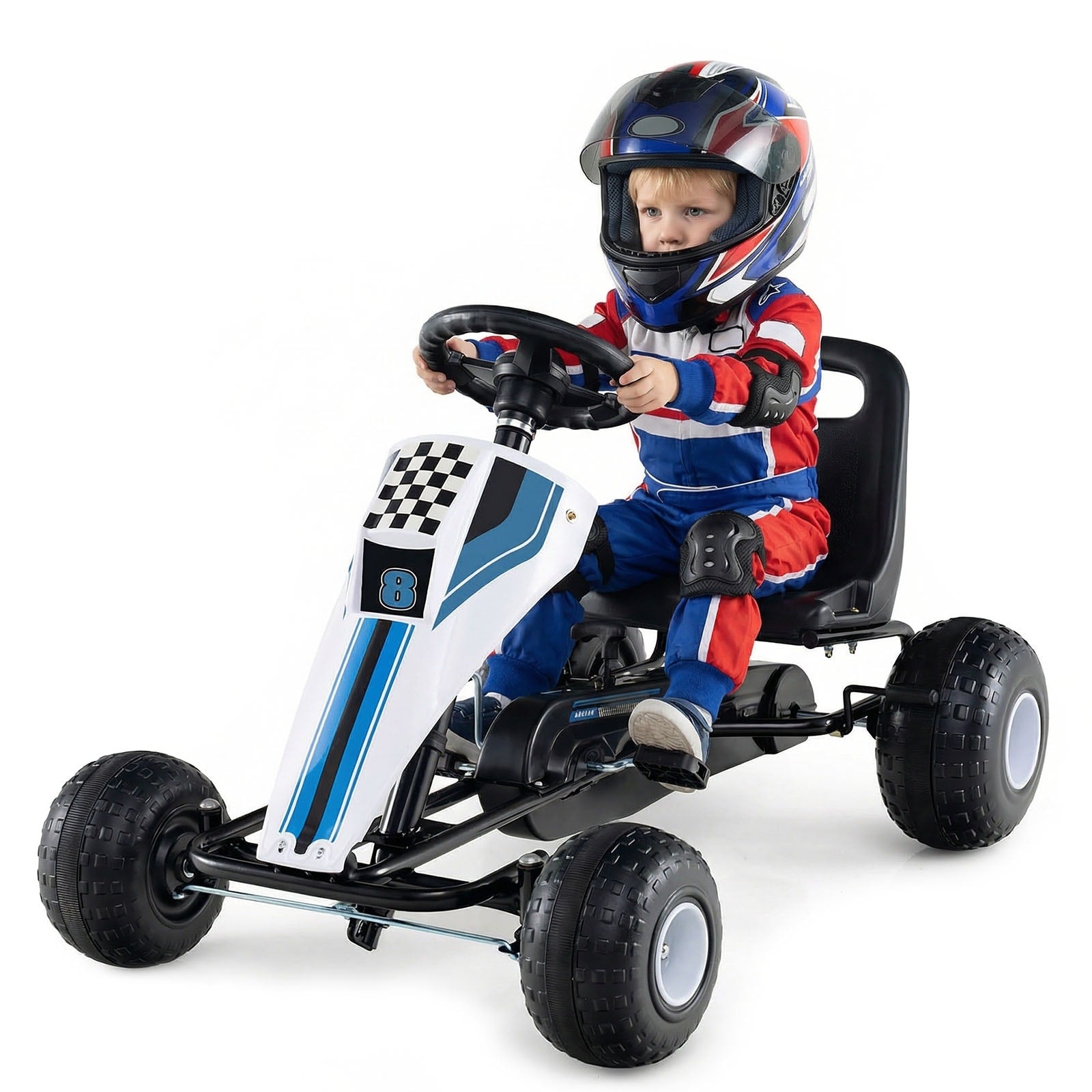 Gymax Pedal Go Kart For Kids 4 Wheel Ride On Toy W Steering Wheel