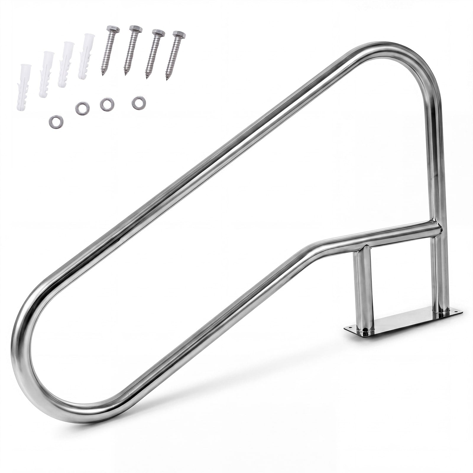Gymax Pool Handrail 50 X 30 Inch Pool Railing For Inground Pools 304
