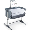 Gymax Portable Baby Bed Side Crib Height Adjustable W Music Box See Details