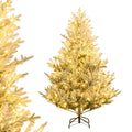 Gymax Pre Lit Artificial Christmas Tree W 1074 Branch Tips 450 White