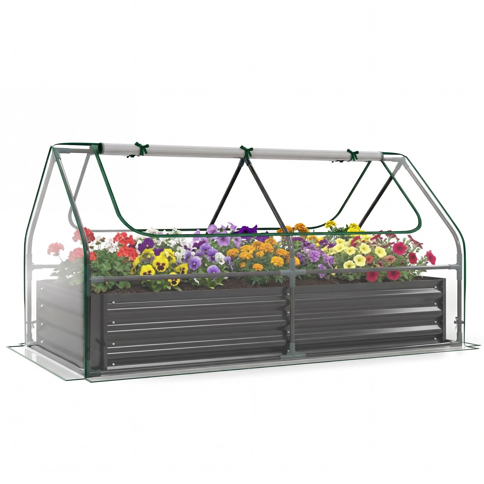 Gymax Raised Garden Bed W Cover 69 X 33 X 12 Planter Box W
