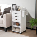 Gymax Rolling Craft Storage Cart Wooden Utility Cart W 3 Drawers 3 See Details