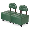 Gymax Rolling Footrest Stools Set Of 2 Upholstered Square Ottoman 330