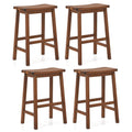 Gymax Saddle Seat Counter Height Stools Set Of 4 Backless Barstools W