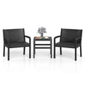 Gymax Set Of 3 Patio Furniture Set W 2 Modern Rattan Armchair 25