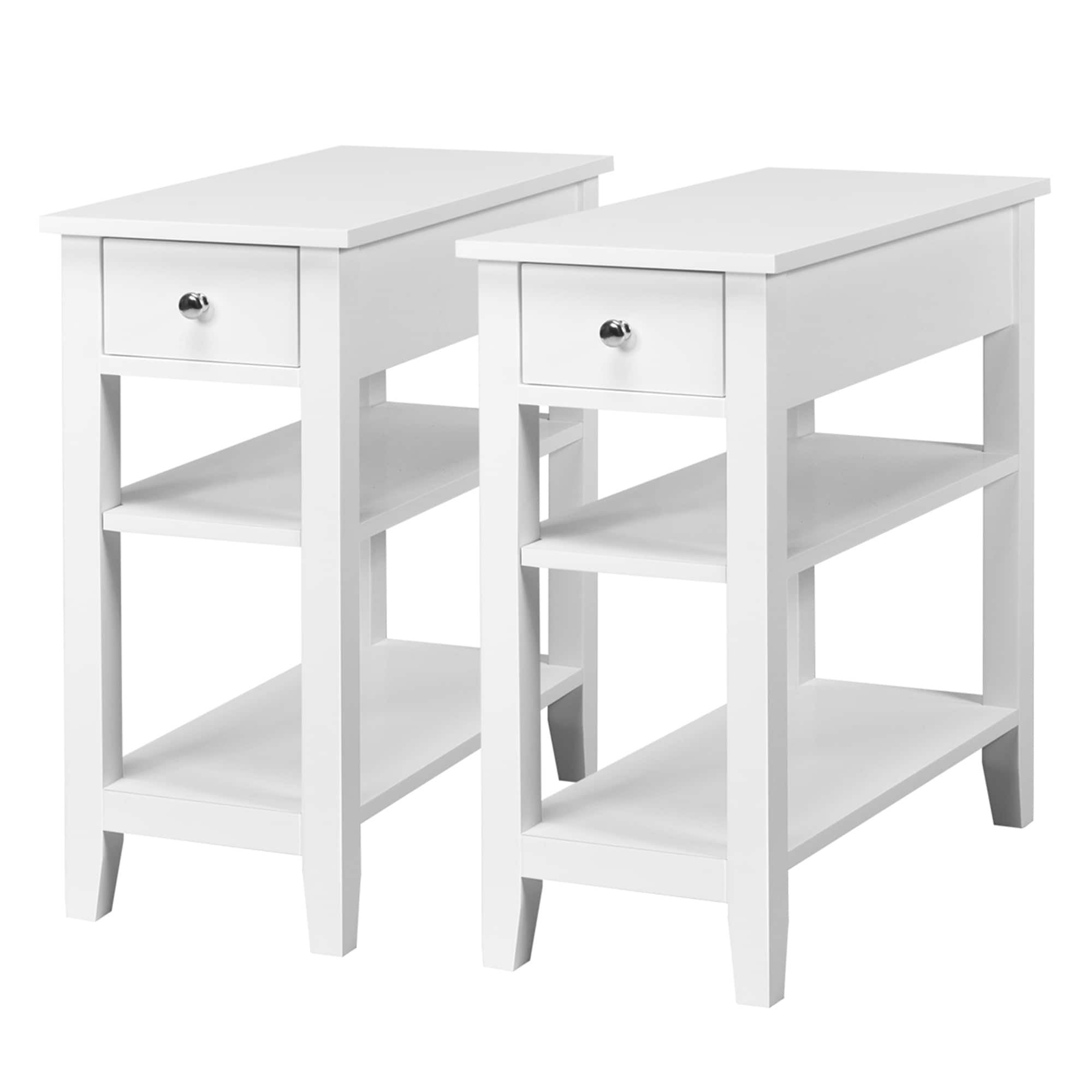 Gymax Set Of 2 3Tier Nightstand Bedside Side End Table W Double See Details