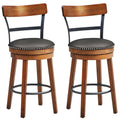 Gymax Set Of 2 Barstool 25.5 Swivel Counter Height Dining Chair With 18 L X 20.5 W X 39 H