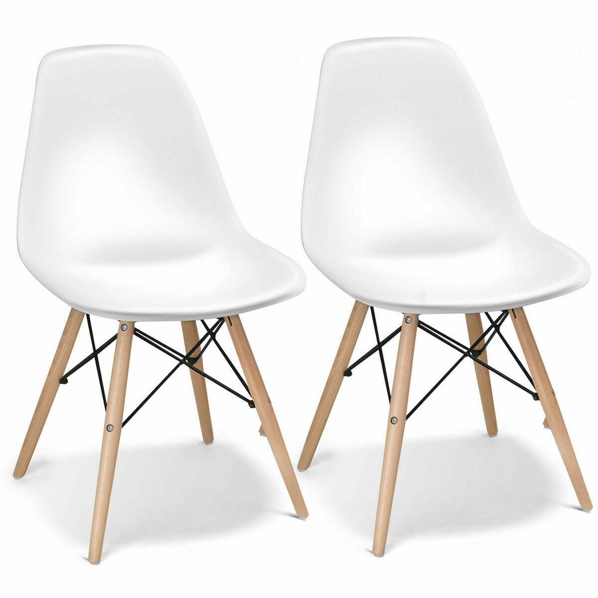 Gymax 2Pcs Dining Chair Mid Century Modern Dsw Chair Furniture W 21 X 18 X 32