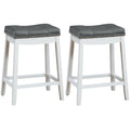 Gymax Set Of 2 Nailhead Saddle Bar Stools 24 Counter Stools White See Details